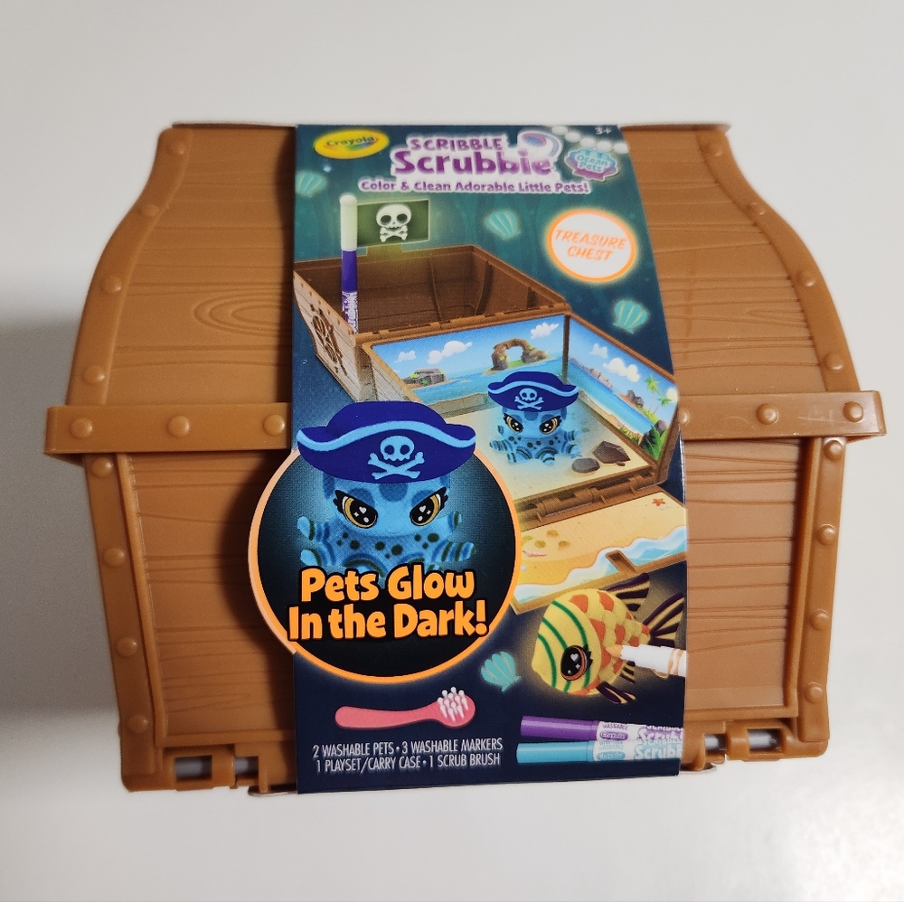 Scribble Scrubbie Treasure Chest Glow In The Dark Pets